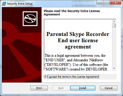 Spy Skype recorder installation